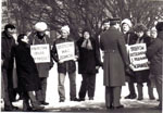 Demonstration of refuseniks at the Smolny Monastery. March 24, 1987, Leningrad.