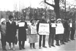 Demonstration of refuseniks at the Smolny Monastery. April 23, 1987, Leningrad.