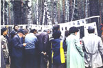 Jews are reading and studying exhibit's documents.